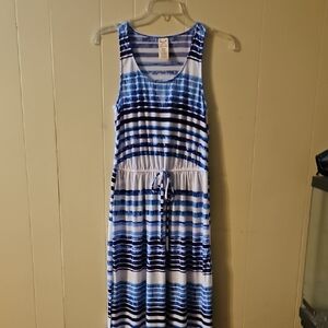 Faded Glory Blue and White Maxi Dress